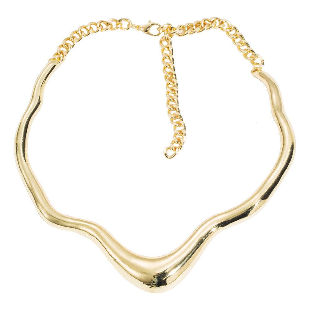 New Creative Liquid Metal Collar Simple, Versatile, Irregular, Fashionable, Trendy, Personalized Clavicle Chain