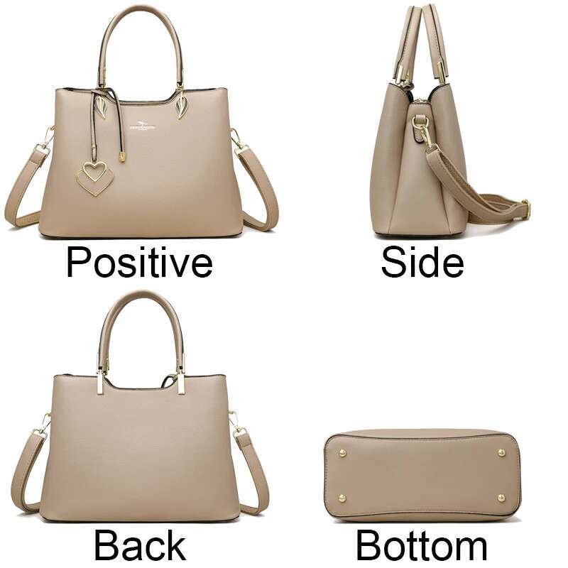 3 Layers Leather Designer Handbags High Quality Casual Tote Bags For Women Shoulder Bag Sac A Main