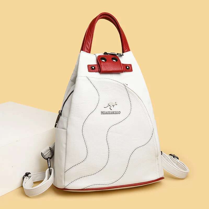 High Quality Leather Women Large Capacity School Bags For Teenage Girls Anti-Theft Travel Backpack Shoulder Bag Mochila