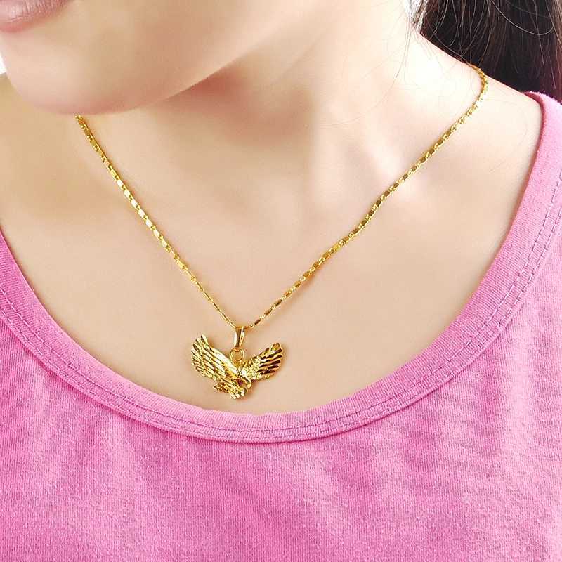 Korean Golden Necklace 24K Gold Plated Necklace Mens Pendant Jewelry Gift 50CM 60CM X250224
