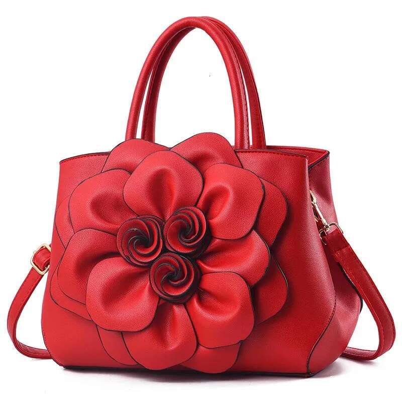 Large Capacity Red Big Rose wer Women's Handbag Shoulder Purse Ladies Female Crossbody Bag
