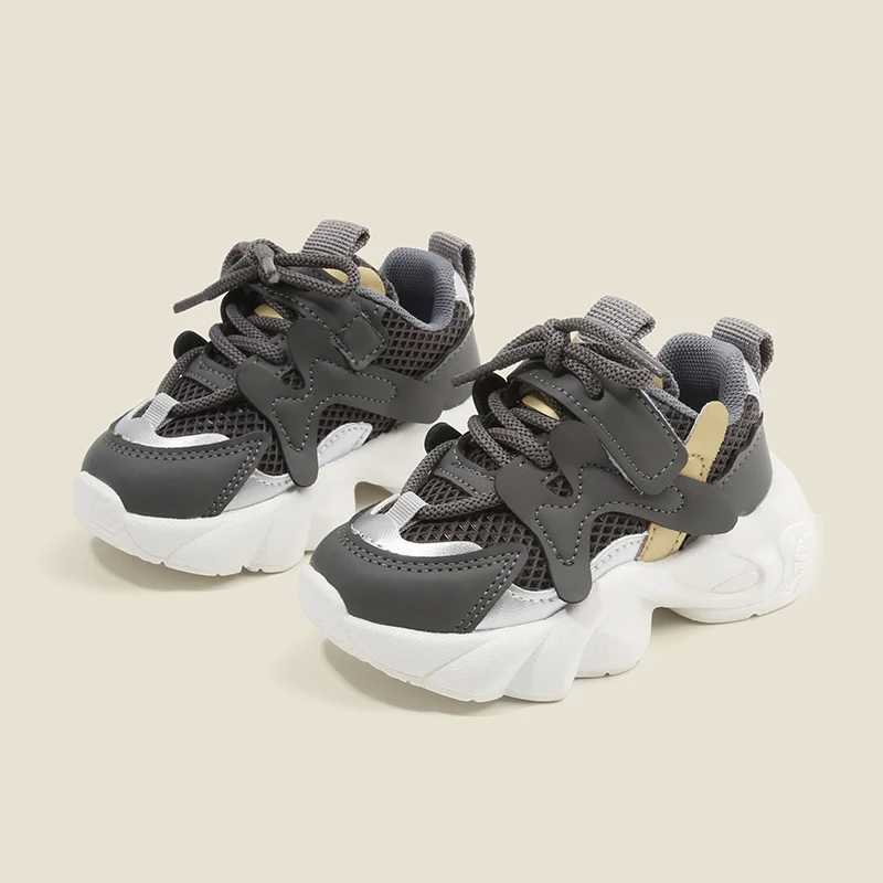 Children Chunky Sneakers Toddler Boys Mesh Breathable Running Shoes Girls TPR Casual Sport Shoes Kids Platform Shoes Tennis 3-6Y W250225