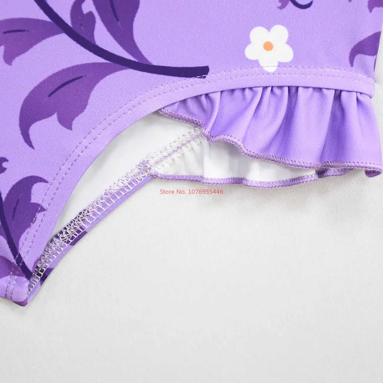 2024 New CHIldrens One-Piece Swimsuit Animation Cute Bingo Family Girl Ruffled One-Piece Swimsuit Girl Heart Gift X250224