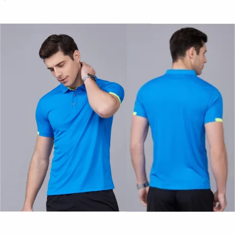 Summer Quick Drying Short Sleeved Polo Shirt Golf Jersey Company Group Breathable Fitness Lapel Sports Sleeved 8-Color Large Top 250224