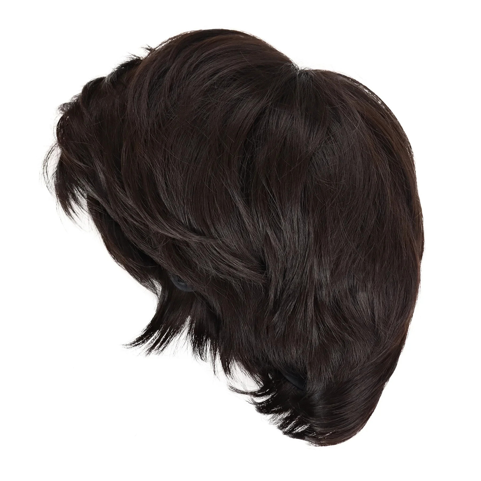 GNIMEGIL Synthetic Hair Short Wigs for Men Brown Color Male Korean Wigs with Bangs Cosplay Halloween Costume Party Wig Hairstyle 250224