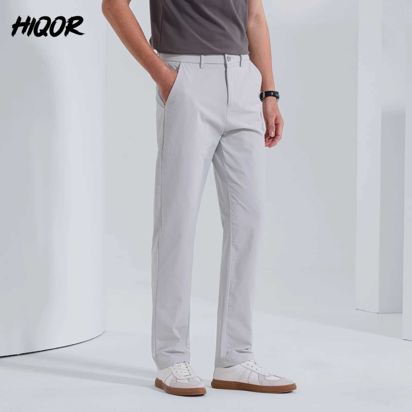 HIQOR Business Trousers For Men Spring Summer Casual Baggy Pants Men Fashion Suit Pants Men Plus Sizes Straight Pants Trousers W250225