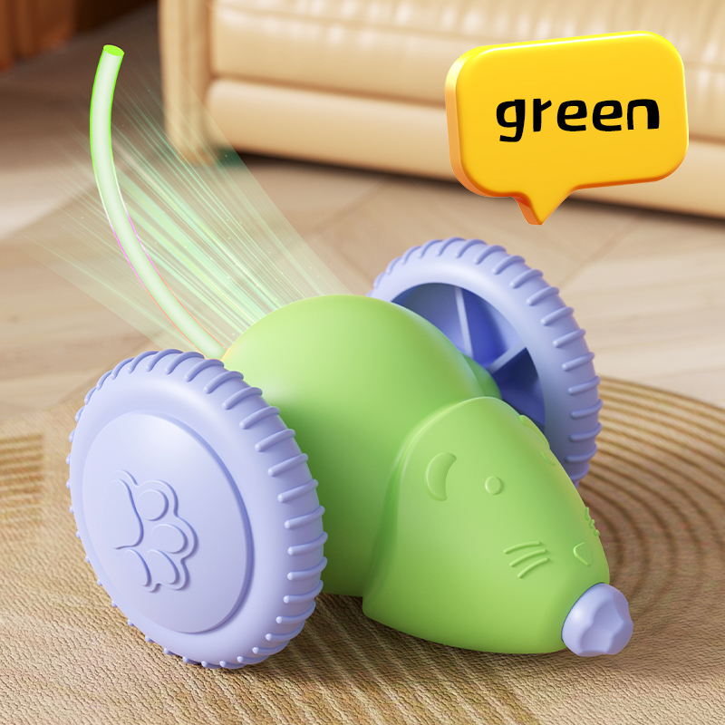Pet Automatic Cat Mouse Toy Smart Moving Mice Electric Interactive Cat Toys for Indoor Cat with LED Lights;Smart Sensing Moving Electric Cat Toys, USB