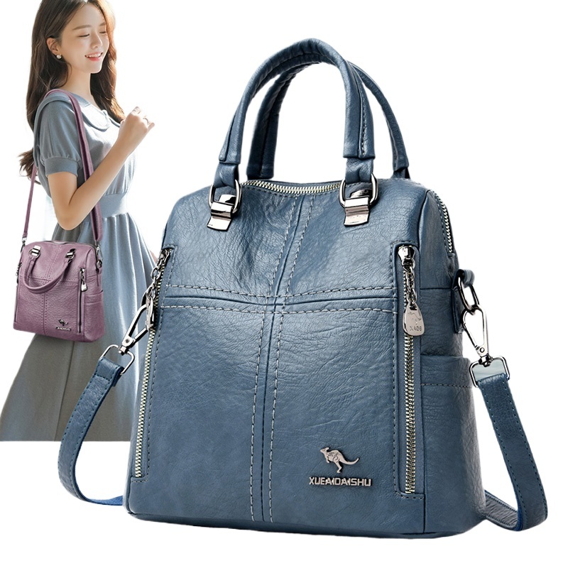 New Style4 New High Quality Leather Backpack Women Shoulder Bag Multifunction Travel Bagpack School Bags For Teenagers Girls Mochila
