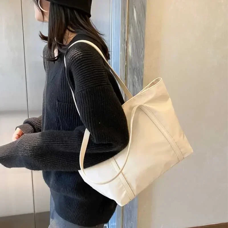 Simple Shoulder Bag Handbag Oxford Top Handle Female Large Capacity Shopping Street Zipper Bags for Women Handbag Tote Bag 250224