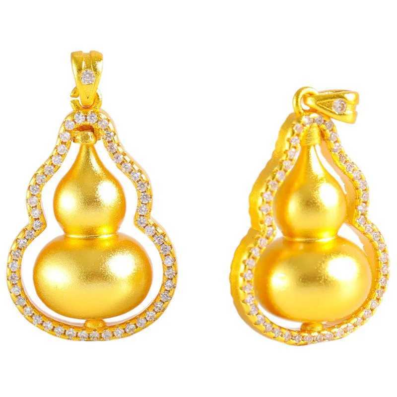 Dafu same sand gold inlaid diamond gourd pendant necklace fem niche design light luxury high sense transfer chain X250224