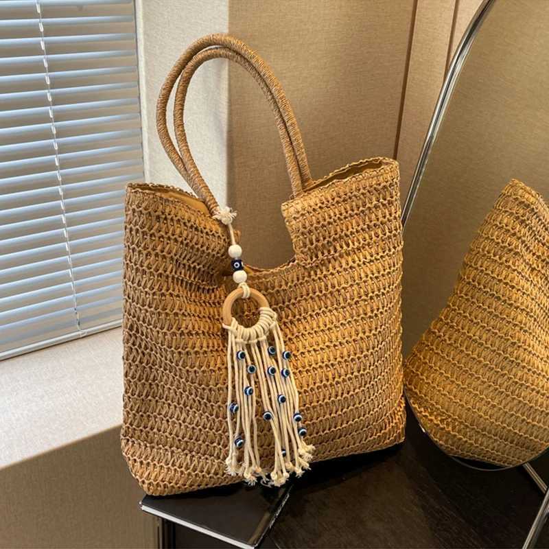 Large Beach Bag With Tassels Bohomian Straw Handbag Large Capacity Vocation Handbags Perfect For Beach Pool And Travel