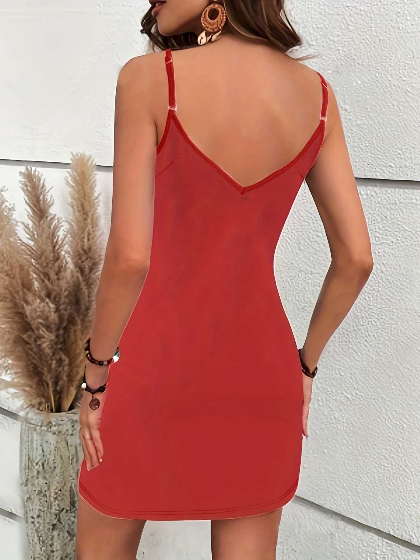 European and American summer womens new fashion sexy tight V-neck sveless suspender dress for womenXJ250224