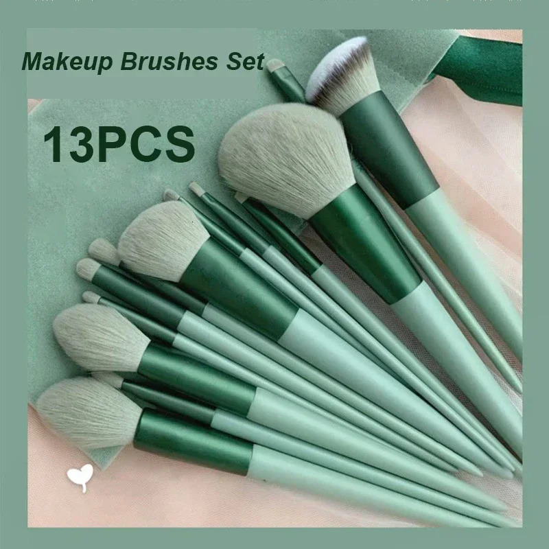 13 PCS Makeup Brushes Set Eye Shadow Foundation Women Cosmetic Brush Eyeshadow Blush Beauty Soft Make Up Tools Bag 250224