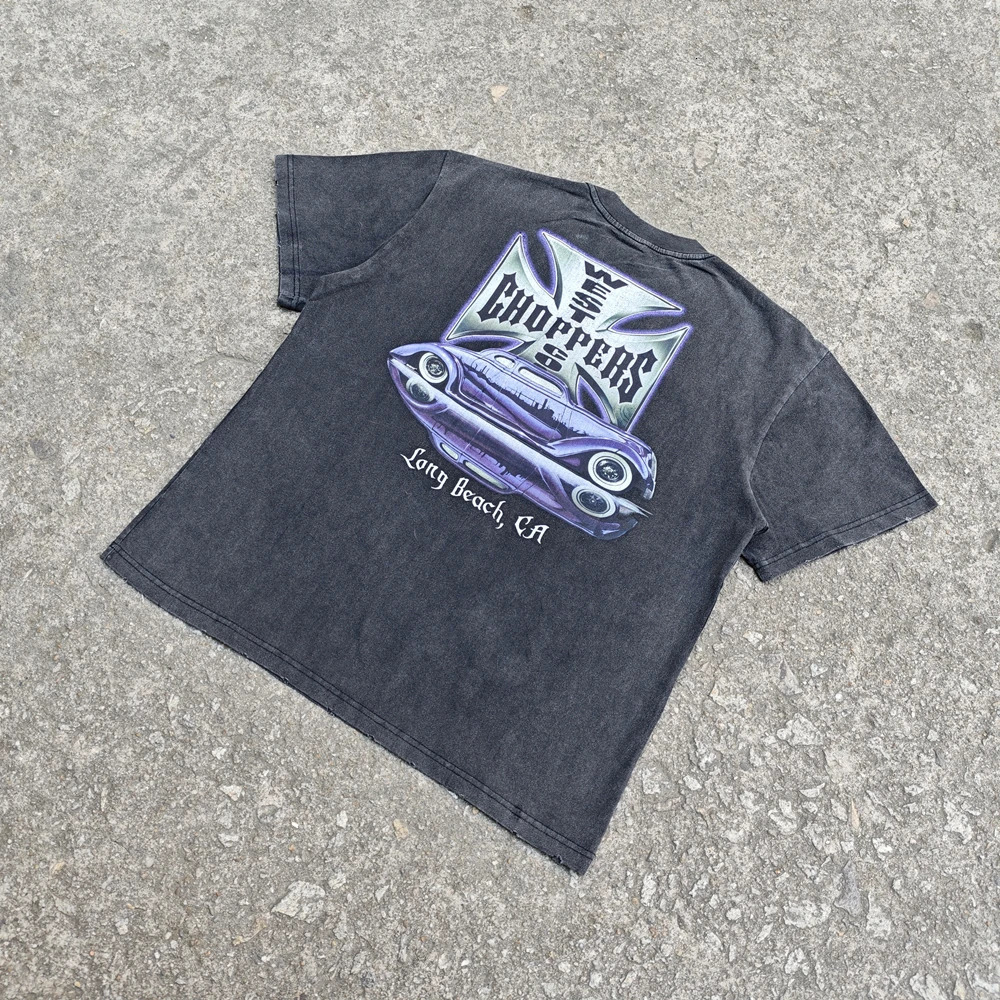 Yao888 Streetwear Fashion High Quality Tee Tops Summer Cotton Oversize Casual Y2k Vintage Graphics Print T Shirt For Men 250222