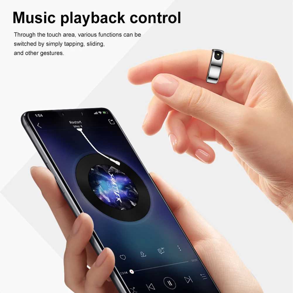 Smart Ring R08 Womens Electronic Smart 5ATM Waterproof Sleep Tracker with Charging Box Suitable for Xiaomi and Samsung Phones W250225