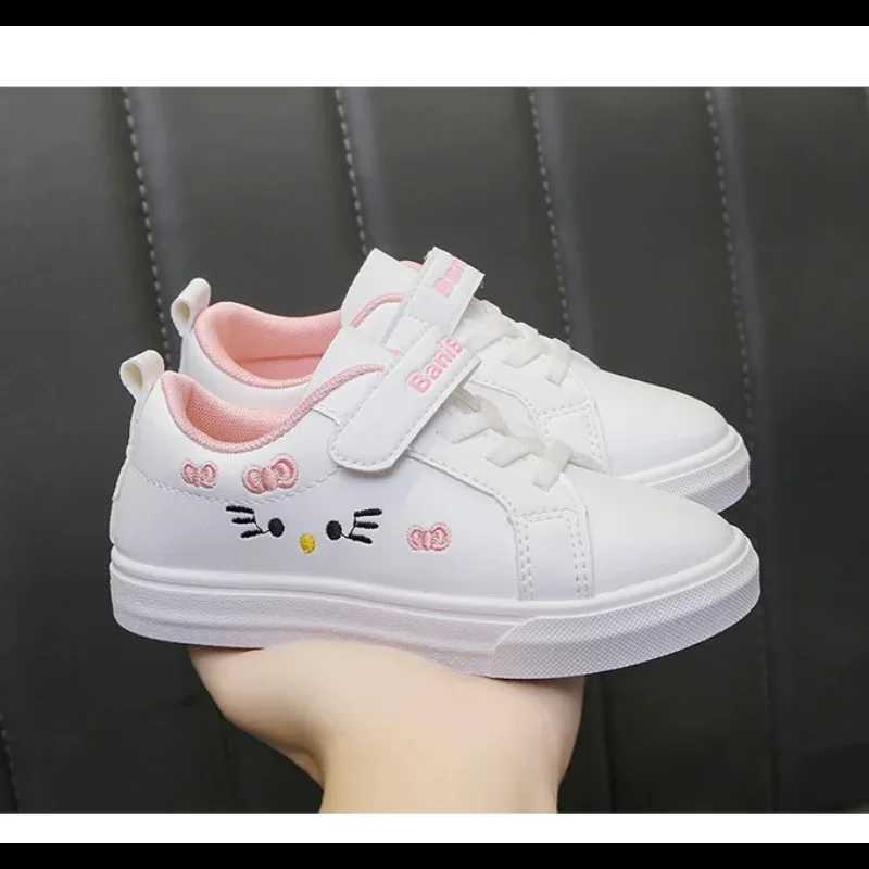 Four Seasons Children Casual Sport Running Anti-Slip Shoe Soft Sole Fashion Leather Kids Flat Sneakers Princess Girl Casual Shoe W250225