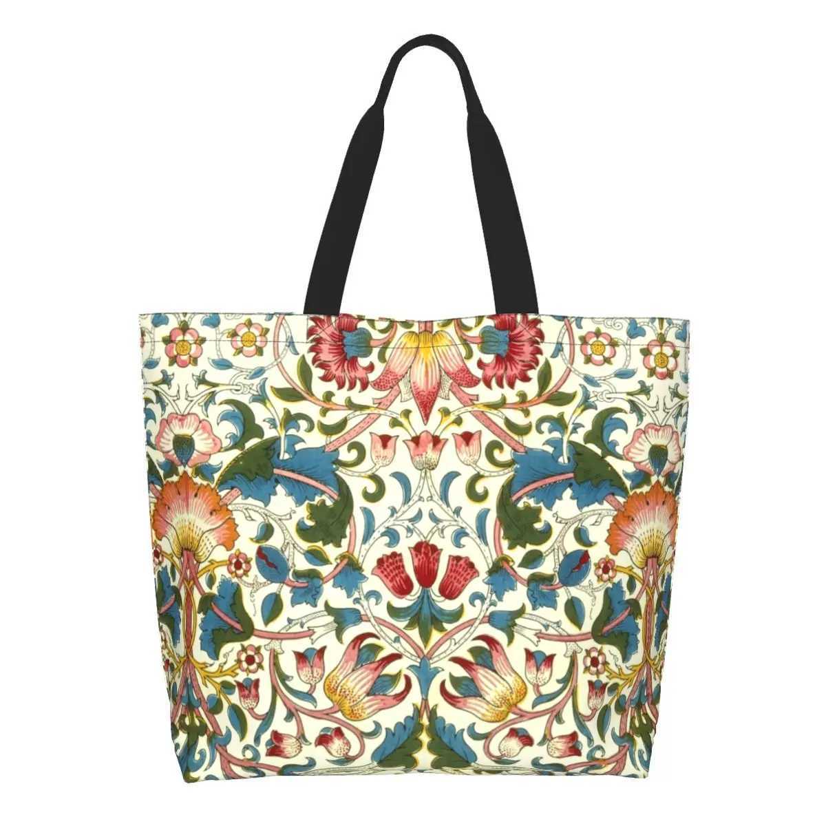 Funny William Morris Shopping Tote Bag Recycling Floral Textile Pattern Groceries Canvas Shoulder Shopper Bag Z250224