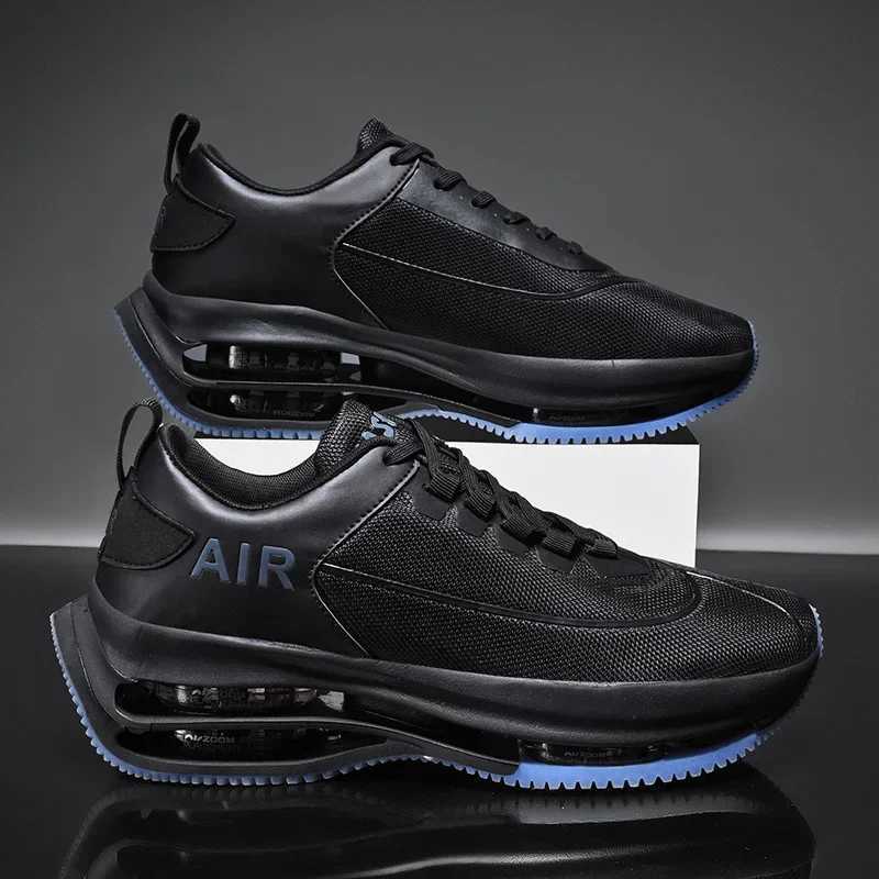 Breathable Men Running Shoes High Elasticity Air Cushion Gym Trainers Outdoor Sport Shoes Thick Sole Platform Jogging Sneakers X250224