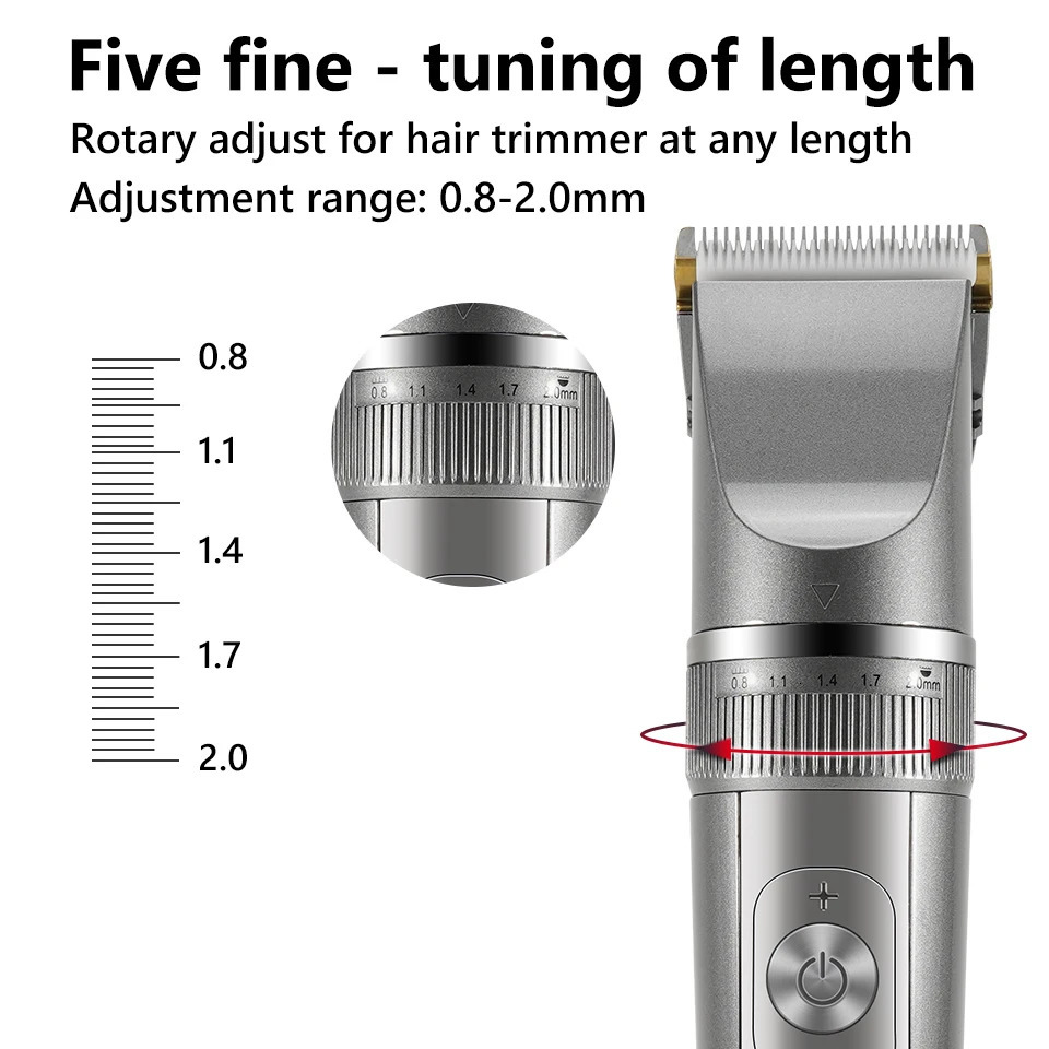 Full Body Washable Electric Hair Clipper Ceramic Professional Fine Adjustable Trimmer Low Noise Cutting Machine Razor 250217