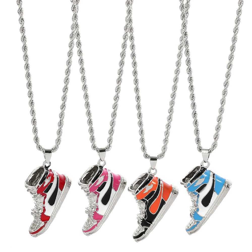 Mini Hip-hop Sneaker Cute Pendant Necklace Cool Collar Fashion M Street Style Rapper Gift For Friend X250224