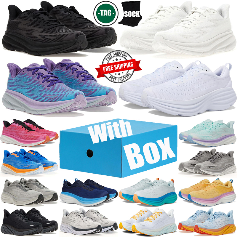 Free Shipping With Box Designer hokasneaker Clifton bondi one 8 9 sneakers Running shoes trainers for mens womens dhgate Outdoor men women Sports runners Promotion