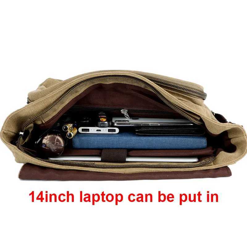 Scione mens canvas messenger bag casual crossover multifunctional handbag solid zipper shoulder strap single shoulder strap travel flip cover mens bag