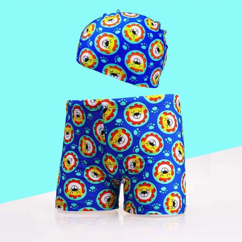 Boys Swimming Trunks 1-8Years Childrens Swimwear Kids Swimsuit Dinasour Boys Swimwear Trunks with Hat DS29 X250224