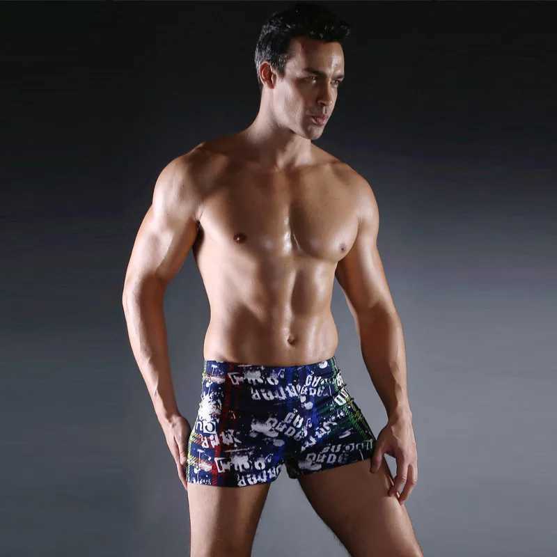 Mens Swimwear Low Waist Surfing Trunks Swim Shorts Sexy Personality Swimsuit Male Swimming Beach Board Short Men BathingXJ250224
