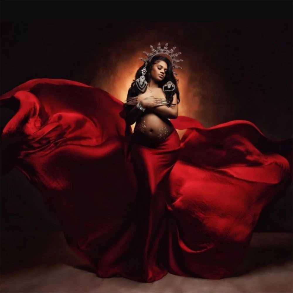 Pregnancy Silk Fabric Gown Maternity Photography Props Satin Cloth Solid Color Tossing Flowing DIY Woman Photo Shoot Accessories X250224