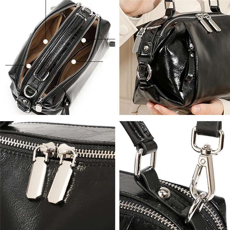 Hifashion Vintage Genuine Leather Pillow Shoulder Crossbody Bags For Women 2025 Designer Top Handle Tote Ladies Handbags