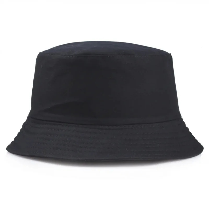 Solid Color Black Foldable Bucket Hats Beach Sun Hat Street Headwear Fisherman Outdoor White Cap for Men and Woman 250210