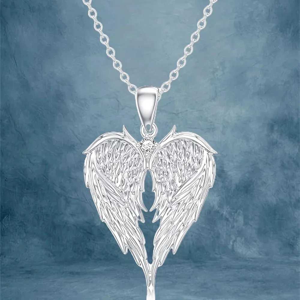 Elegant Angel Wing Pendant Necklace Exquisite Fashion Elegance Paradigm for Banquet Day Wearing Jewelry Gifts X250224