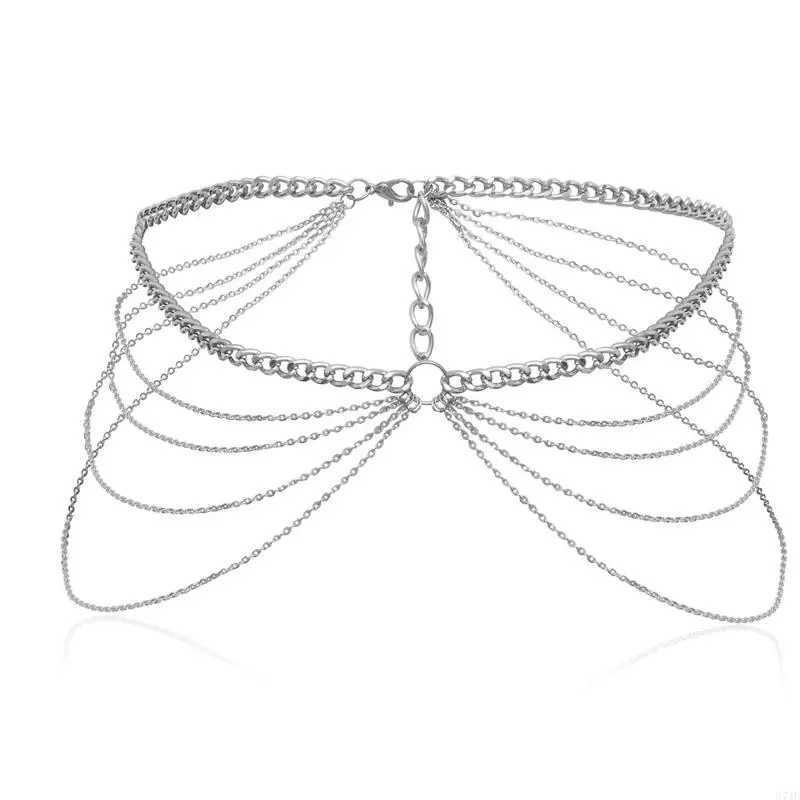 37JB Body Chain Waist Chains with Long Tassel Decor Party Night Club Body Shinning Jewelry Accories for Women and GirlsXJ250224