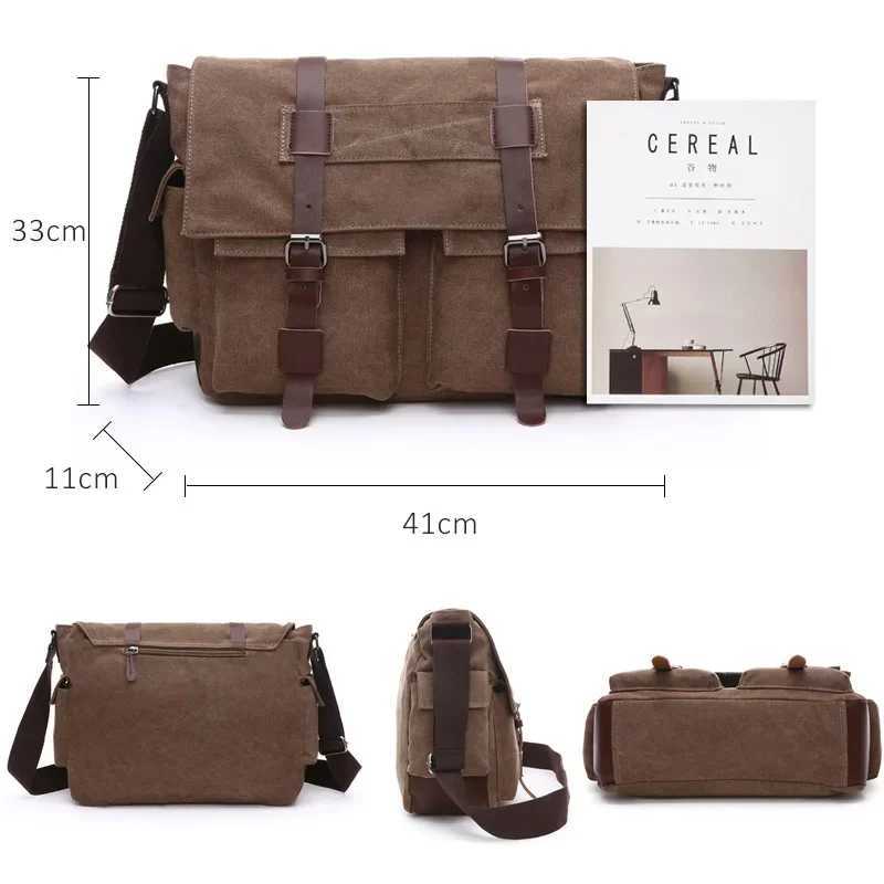Men Messenger Bags Vintage Canvas Handbags Leisure Work Travel Bag Man Business Crossbody Bags Briefcase for Male Bags Z250225