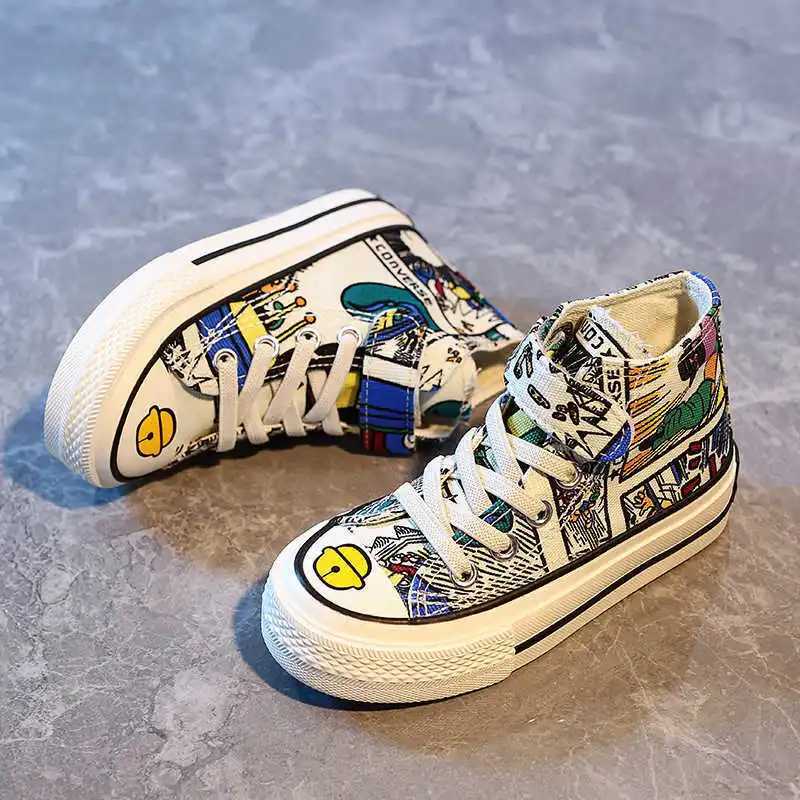 2021 Ins Fashion Boys Girls Sneakers Baby Shoes Children Canvas Shoes Colorful Sneakers Size 24-37 Children BootsT250225