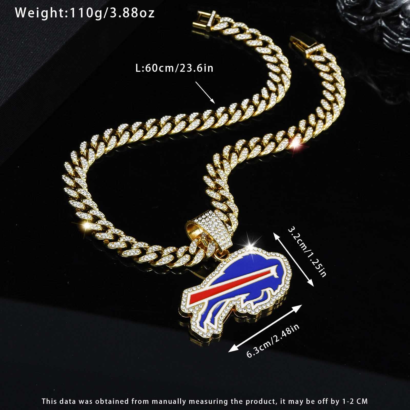Dark Blue Bls Pendant Icy Cuban Chain Hot Selling Sport Team Necklace for Mens X250224