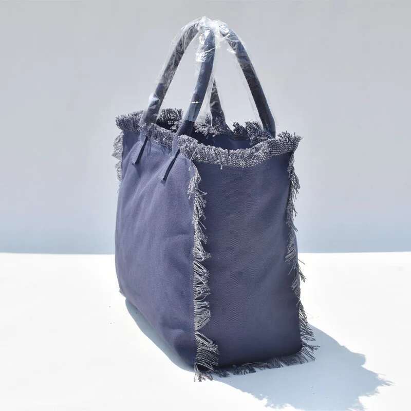 Canvas Women Tassel Lightweight Laptop Teacher Tote Shoulder Bag Handbag For Daily Use