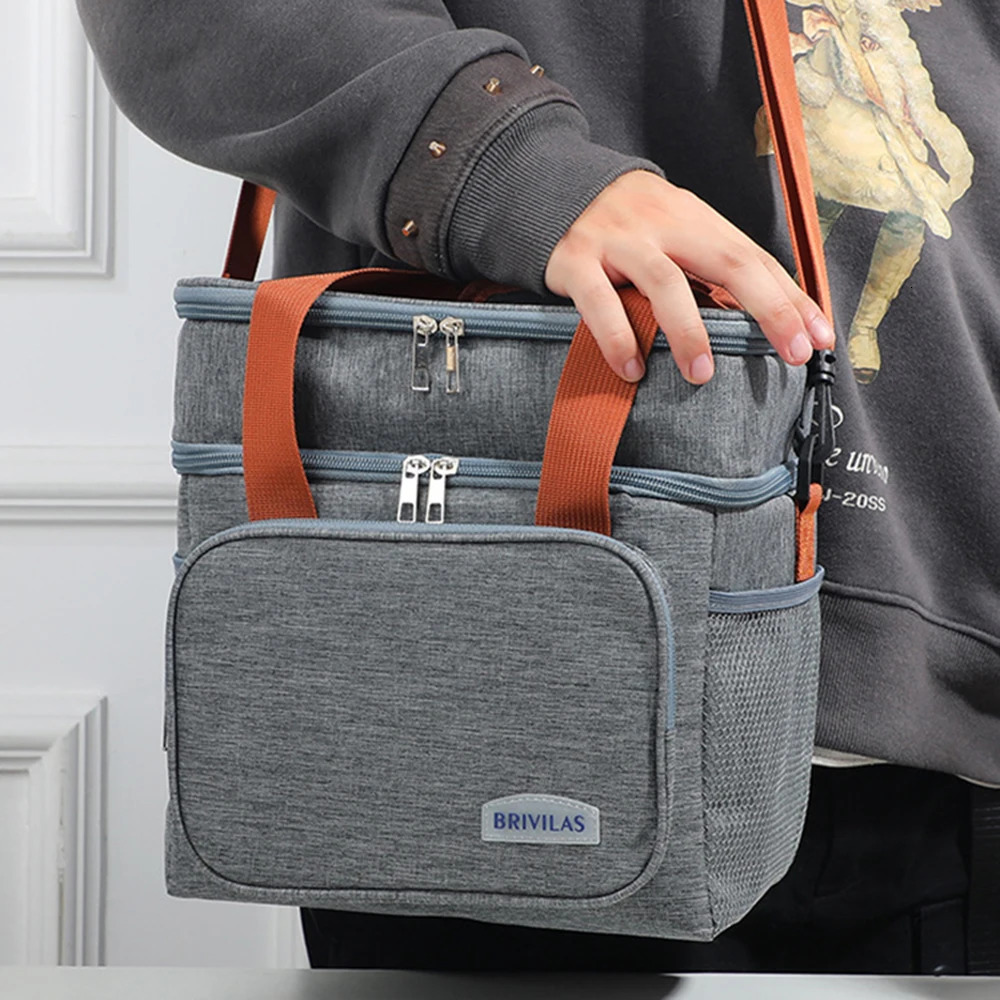 European And American Fashion Can Cross Body Thickened Lunch Insulation Bag With Large Capacity Business Lunch Bag 250224