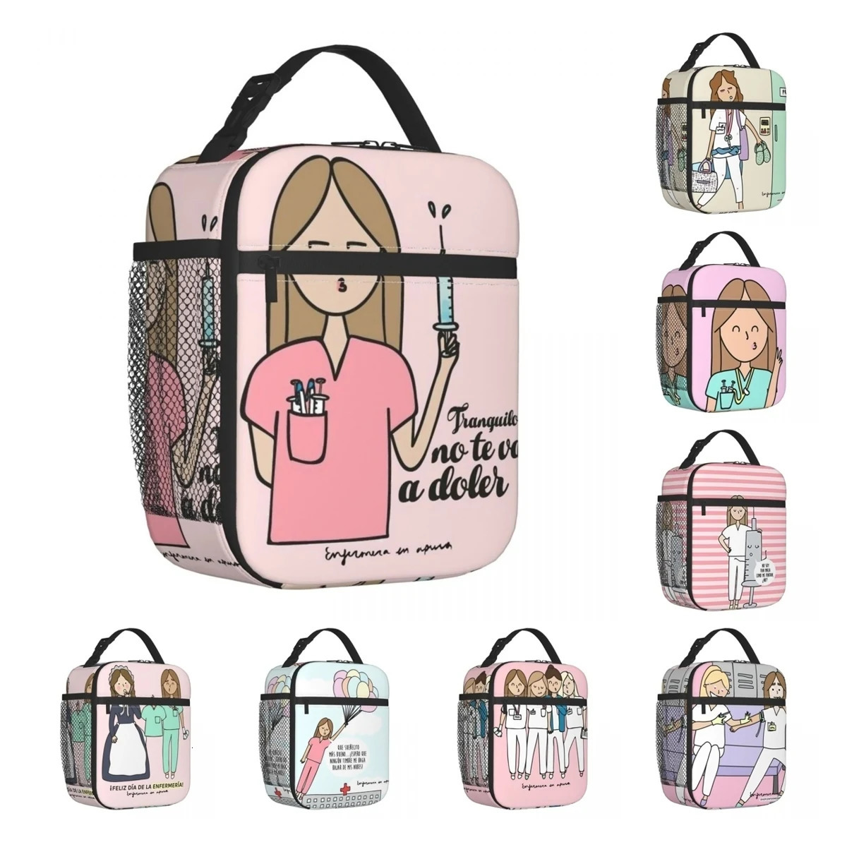 Insulated Lunch Bags Cooler Bag Lunch Container Enfermera En Apuros Doctor Nurse Lunch Box Tote Food Handbags Picnic 250224