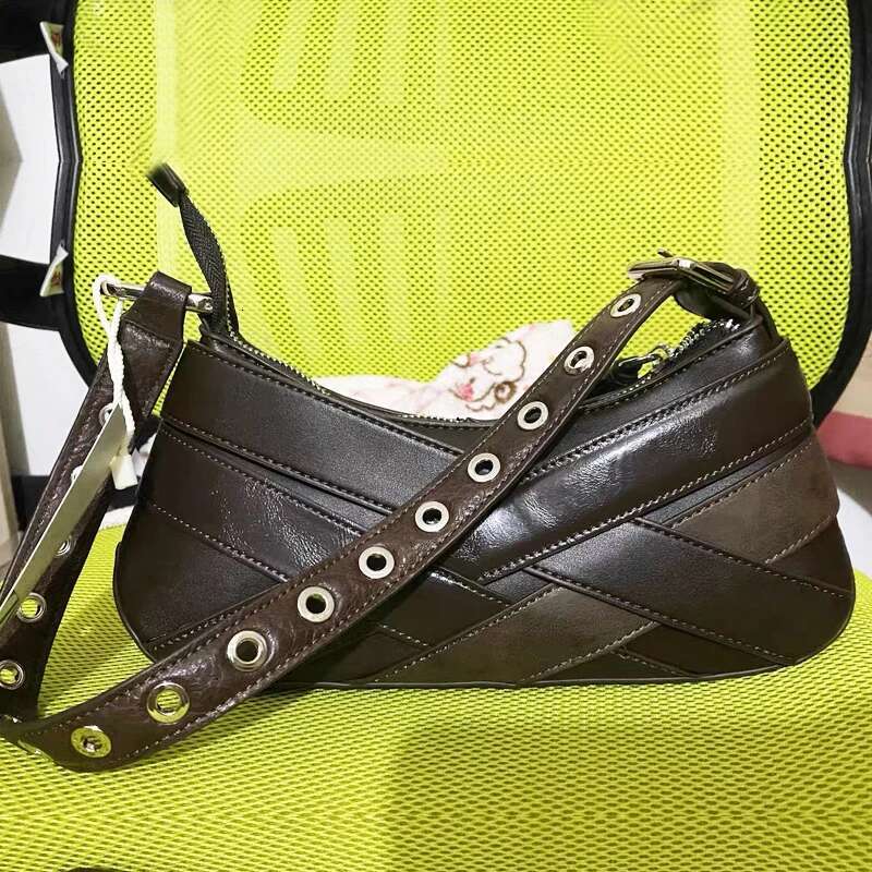 Classic Small Bags For Women Designer Handbag And Purse 2024 New In PU Vintage Belt Buckle Cross Design Underarm Shoulder