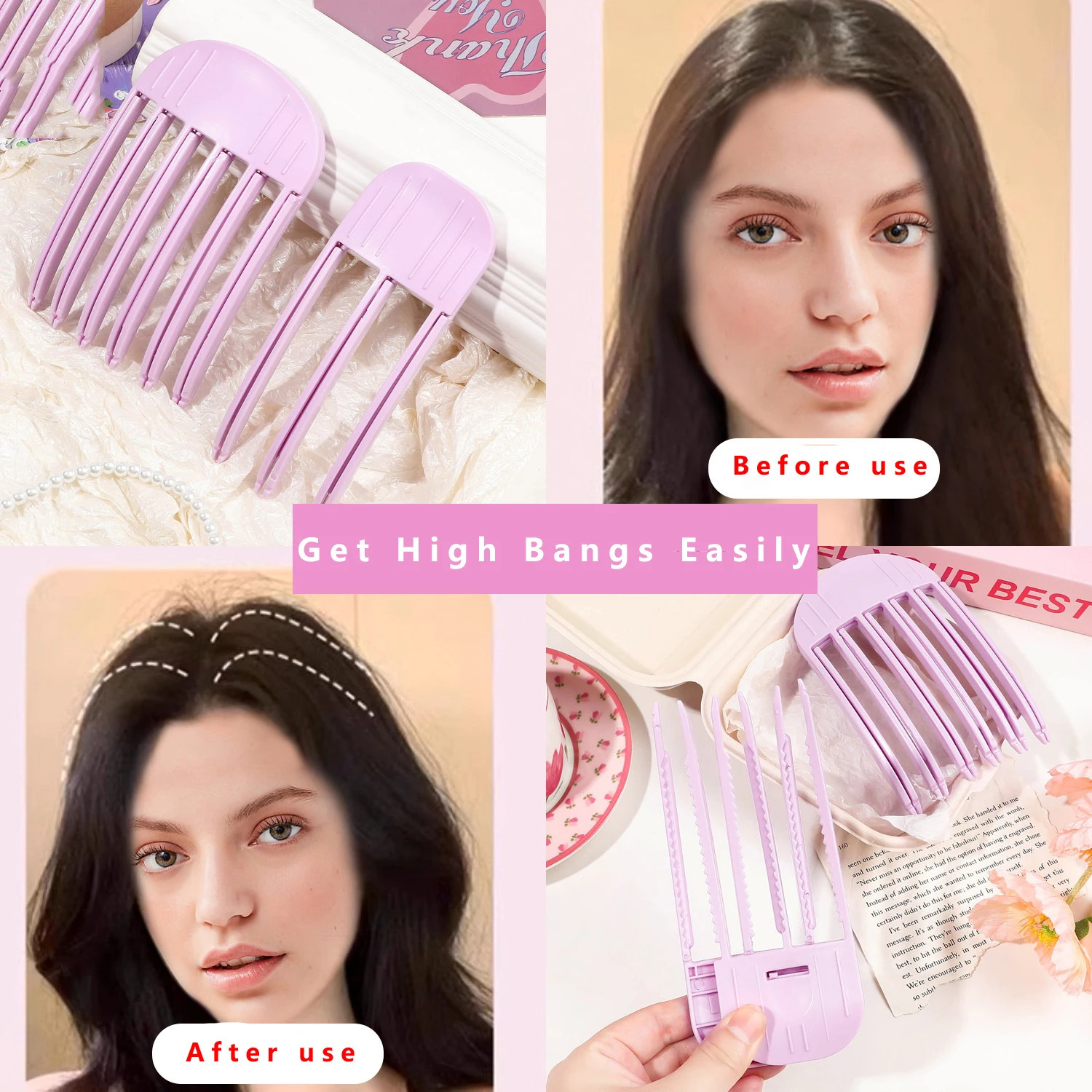 Fluffy Hairpin Curling Bangs Barrette Hair Roots Volumizing Clip Fixed Shape Fashion Volume Roller 250218