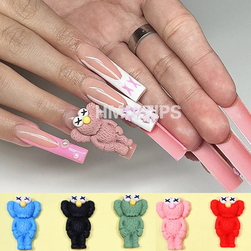 1Box Kawaii Fashion Cartoon Series Nail Accessories Resin Nail Charms Jewelry Decorations For Manicure 250220