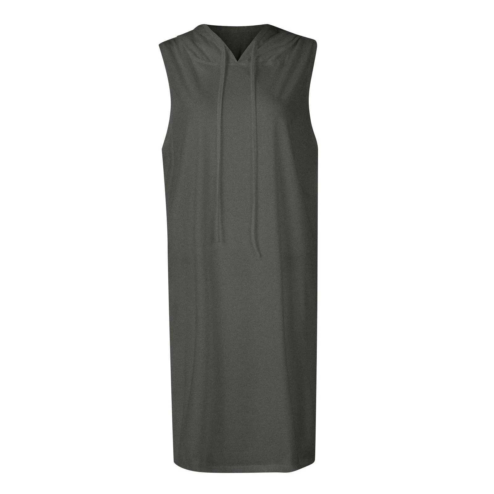 Womens hooded sweatshirt Drstring sports casual solid sleeveless slim fit dress street clothing short dress womens dress Vestitos CurtosXJ250224