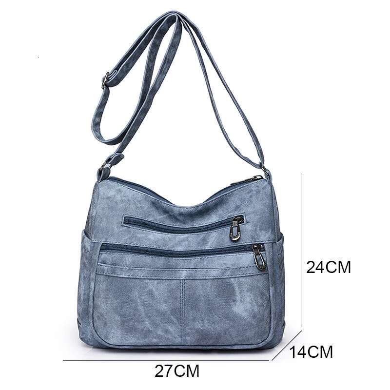 High Quality Shoulder For Women Multiple Pockets Solid Color Soft Leather Bags New Style4 Casual Crossbody Bag Sac A Main