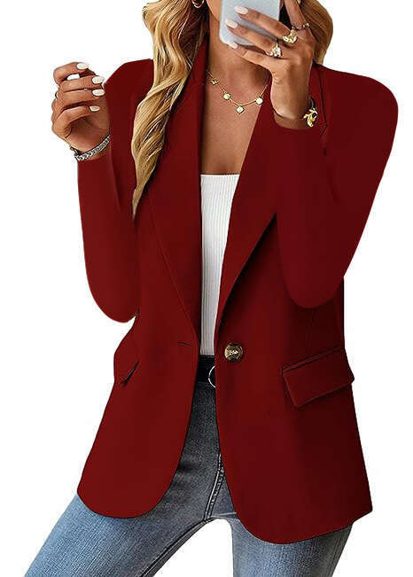 Autumn Long Sleeved Solid Color Cardigan, Small Suit Jacket For Women