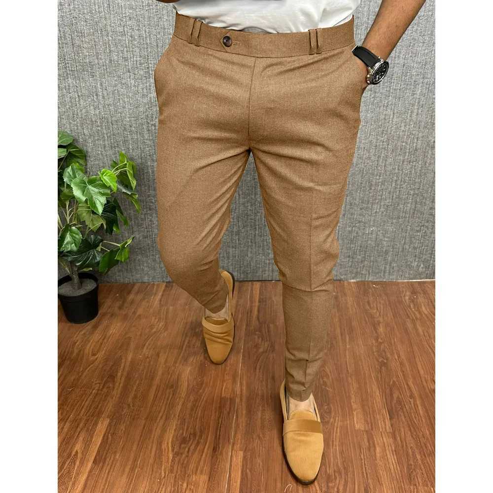Mens Smart Casual Pants Pencil Pants Straight Business Formal Mans Slim Fit Trousers Stretch Pants Clothing Mens Pants Mens W250225