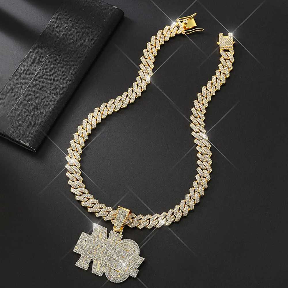 Hip Hop Men Lettes NO EXCUSE Pendant Necklace Gold Plated d Out Bling Crystal Cuban Link Chain Charm Fashion Wen Jewelry X250224