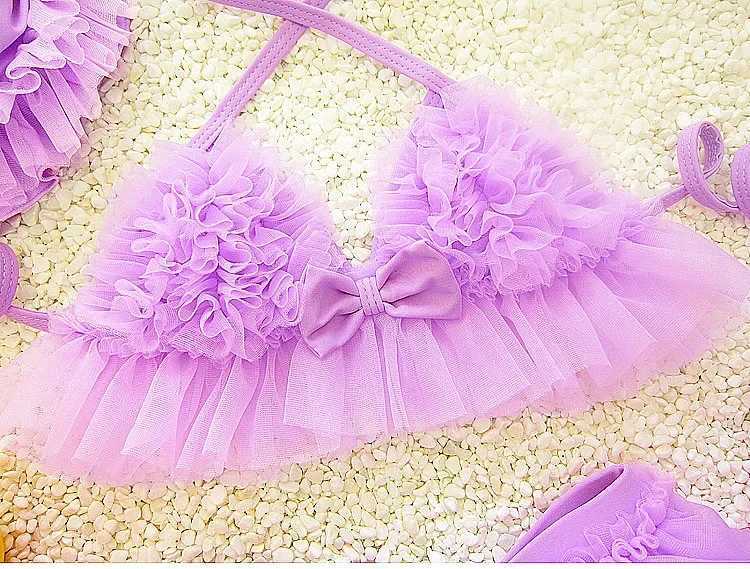 Baby Kids Girls Bikini Princess Three Piece Swimming Suit Split Top + Skirt + Hat Swimwear Summer Beach Children Swimsuit SA4001 X250224