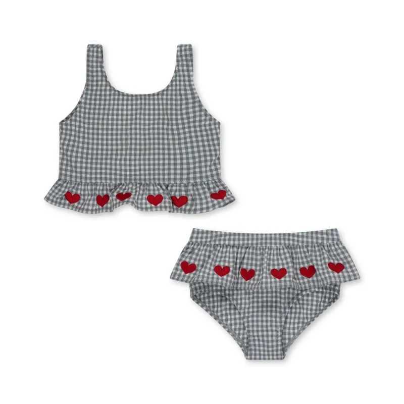 Baby Girls Swimwear Love Two Pieces Sunscreen Swimsuit Girl Swimwears Bikinis Kids Swimming Childrens Swimsuits Mayo X250224