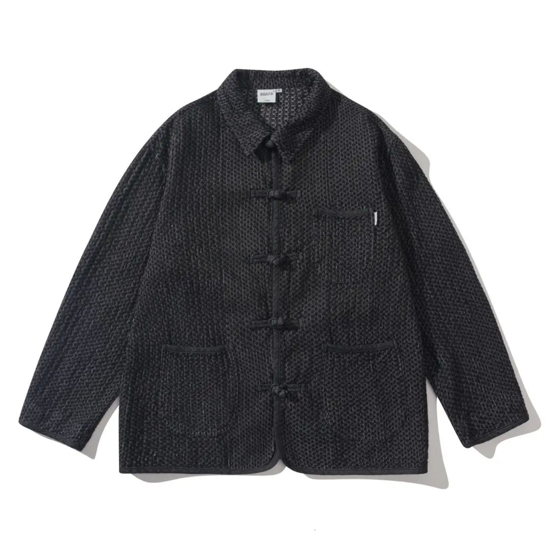 Jean Jacket Men Cityboy Chinese Style Buckle Loose Casual Vintage Fashion Denim Jackets Cargo Coat Spring Autumn Outerwear 250222